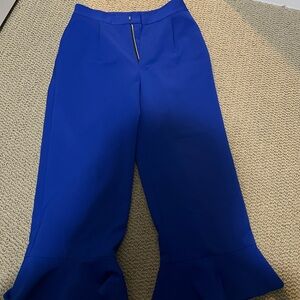Chic Royal Blue Wide Leg Women's Pants